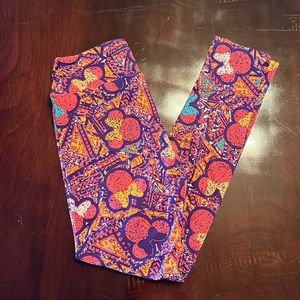 Lularoe Disney Minnie Tribal Print Leggings - Purple - NWOT - OS